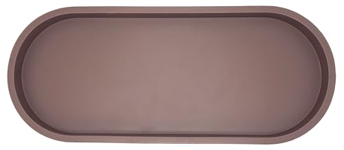 Premium 12” x 5” Silicone Vanity Tray | Sink and Surface Organizer with Sturdy Non-Slip Base | Heat Safe, Dishwasher Safe (Dark Chocolate) - color: Dark Chocolate