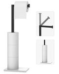 Free Standing Toilet Paper Holder Stand Matte Black SUS 304 Stainless Steel Rustproof 22 Inch Rotating Bathroom Tissue Roll Holder for 4 Rolls with Marble Base - color: Matte Black