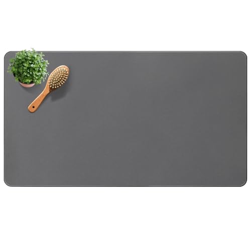 Large Diatomite Stone Bath Mat, Premium Non-Slip Natural Diatomaceous Earth Bathtub Quick Drying Mats for Bathroom Floor (30" x 17" Dark Gray) - color: Dark Grey, size: 30" x 17"