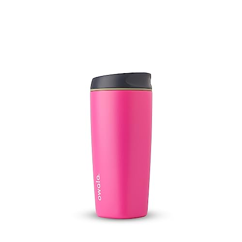 Owala SmoothSip Insulated Stainless Steel Coffee Tumbler, Reusable Iced Coffee Cup, Hot Coffee Travel Mug, BPA Free, 20 oz, Pink (Watermelon Breeze) - color: Watermelon Breeze, size: 20 Ounces