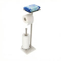 Toilet Paper Holder with Shelf, Free Standing Toilet Paper Holder with Storage - Toilet Paper Stand for Holding Extra 3 Rolls, Tissue Holder for Bathroom (Brushed Nickel with Marble Base) - color: Brushed Nickel With Marble Base