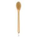 Bamboo Long Handle Back Scrubber Brush,Dry Body Scrubber for Dry Skin, Blood Circulation, Cellulite Treatment,Dry Brush Suitable for All Kinds of Skin with Soft and Stiff Bristles