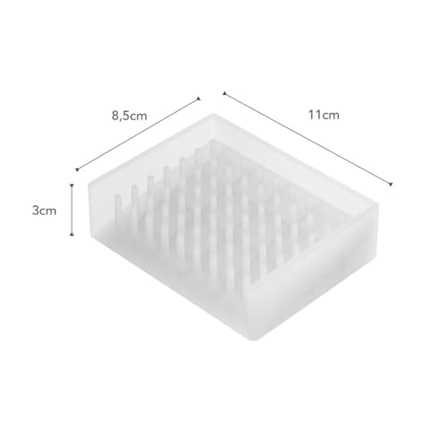 Yamazaki Home Self Draining Soap Tray - Floating Holder Dish for Sink, Silicone, No Assembly Req. - color: Clear