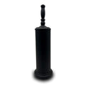 Metal Toilet Bowl Brush with Holder Premium Bathroom Cleaning Set Rustproof Hygienic Durable Elegant Finish - color: Matte Black