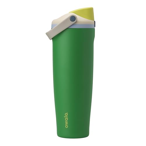 Owala FreeSip Sway Insulated Stainless Steel Water Bottle with Two-Way Spout, Built-In Straw and Bucket Handle, Made for Travel, School, and Sports, BPA Free, Leak Proof, 40 oz, Putting Green - color: Putting Green, size: 40 Ounces