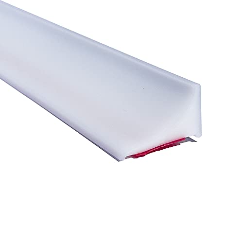 39 Inch Shower Threshold Water Dam Barrier,Silicone Shower Door Bottom Seal for Water Stopper,Flexible Edge Trim for Kitchen Sink Splash Guard,Self Adhesive Water Blocker for Bathtub,White - color: White, size: 39 Inch