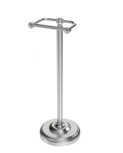 Toilet Paper Holder Stand, Brushed Nickel Toilet Paper Holder Free Standing,Post Pivoting Design & Stable Weighted Base SUS304 Stainless Steel for Bathroom - color: Brushed Nickel