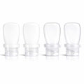 2 oz Silicone Travel Bottles, Leakproof Squeeze Bottle Mini Travel Size Container for Toiletries Lotion Shampoo and Conditioner Liquid Salad Dressing to go Condiment, TSA Approved, 4 Pack - color: Clear, White, size: 2 oz