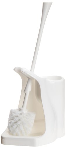 Casabella Nylon Brush and Plunger Set, White, 12-Inch - color: White