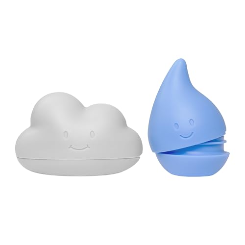 Ubbi Cloud and Droplet Silicone Bath Toys for Baby and Toddler, Rain Effect Water Squeeze Toys, Muted Color, Fun Interactive Bath Time Toys, Set of 2 - color: Cloud and Droplet
