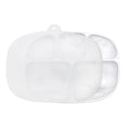 Bumkins Toddler and Baby Suction Plate, Silicone Divided Grip Dish and Lid, Large 5-Section Tray for Kids, Essentials in Children Feeding Supplies, Non Skid Stick Bottom, for Ages 6 Months Up, Marble - color: B1 Marble-Lg GD Lid