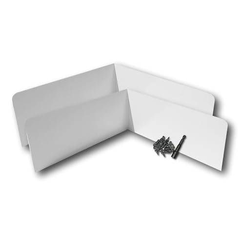 Eagle 1 Rain Gutter Valley Splash Guards, Straight or Bent (2 Per Order) Includes Screws and 1/4" Bit Driver (Oversized Bent, White) - color: White, size: Oversized Bent