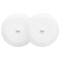 Vaincre White Bathtub Drain Stopper - 2PCS 5" Silicone Kitchen Bathroom Hair Water Shower Stopper, Bathtub Drain Plug, Universal Flat Suction Shower Kitchen Cover, Bathroom Laundry Accessories - color: White+white