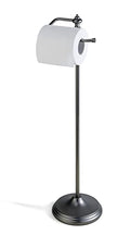 SunnyPoint Bathroom Free Standing Toilet Tissue Paper Roll Holder Stand with Reserve Function (Black Nickel) - color: Black Nickel