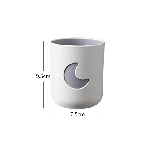 Two-Color Lucky Pair Cup Bathroom Toothbrush Cup Household Cartoon Star Moon Water Cup (Pink & White) - color: Pink & White