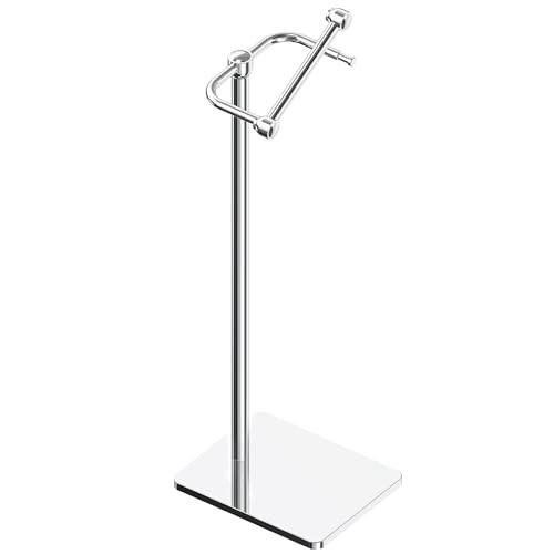 RUACQ Toilet Paper Holder Stand, Bathroom Toilet Paper Roll Holder Free Standing, Toilet Tissue Holder Stand with Post Pivoting Design, Stable Weighted Base, SUS304 Stainless Steel (Chrome) - color: Chrome, size: Free Standing