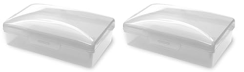 American Comb Travel Soap Box with lid - Translucent White- Set of 2 - Perfect for Traveling, Gym, or Storage. Made in The USA. - color: White X2