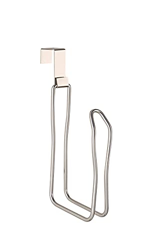 SunnyPoint Over The Tank Toilet Tissue Paper Roll Holder Dispenser and Reserve for Bathroom Storage and Organization - Metal, Hanging, Holds 1 Roll (Satin Nickel) - color: Satin Nickel