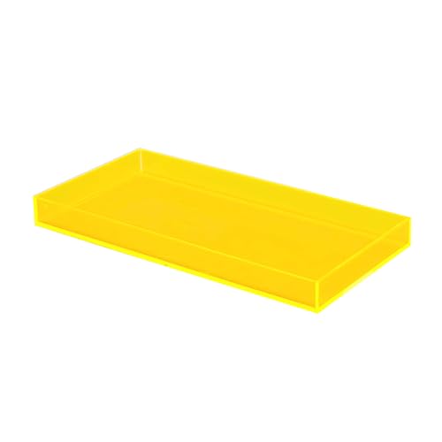 ROYALITA Acrylic Tray Bathroom Tray for Countertop, Guest Towel Holder Tray for Napkin Perfume Jewelry Makeup, Vanity Trays for Soap Dispenser, Aromatherapy, Cup & Candle, Yellow - color: Yellow