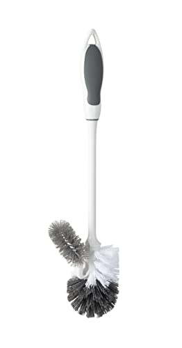Superio Toilet Bowl Brush and Holder with Under Rim Cleaner for Bathroom, Toilet Brush and Caddy with Non Scratch Bristles and Under Rim Lip Brush - size: Toilet Brush with Scrubbing Lip