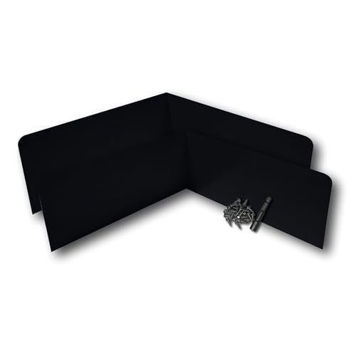 Eagle 1 Rain Gutter Valley Splash Guards, Straight or Bent (2 Per Order) Includes Screws and 1/4" Bit Driver (Oversized Bent, Black) - color: Black, size: Oversized Bent
