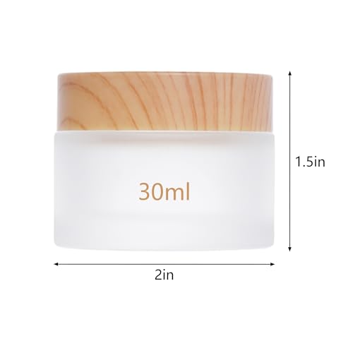6Pcs Glass Lotion Cream Container with Lid Refillable Empty Sample Cosmetic Jar for Makeup Scrub Cream Toiletries Home Travel (30ml) - color: Clear, size: 30ml