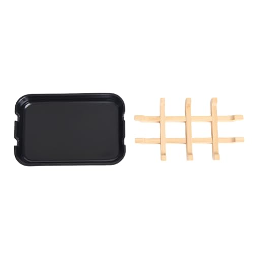 Bamboo Fiber Soap Holder & Dish, Black, 2 Pack | Bathroom Bar Soap Holder, Sink Deck, Bathtub, Shower Tray - color: 2pcs-black