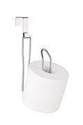 SunnyPoint Over The Tank Toilet Tissue Paper Roll Holder Dispenser and Reserve for Bathroom Storage and Organization - Metal, Hanging, Holds 1 Roll (Chrome) - color: Chrome