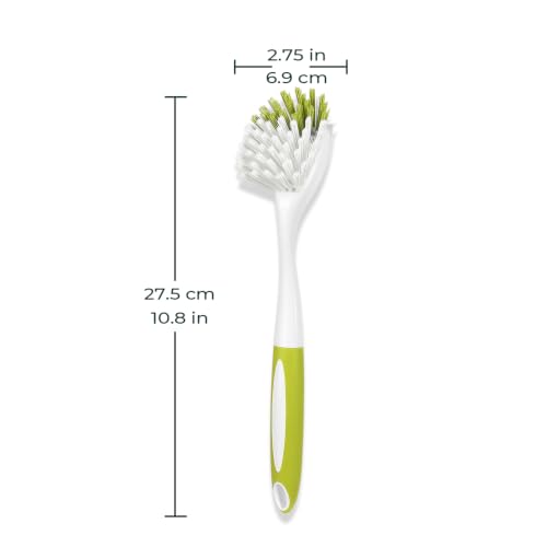 Dish Brush with Handle, Firm & Stiff Bristles Dish Scrubber for Pots, Pans & Sink Cleaning, 20 Bulk Pack - color: Yellow & Blue 20 Pack