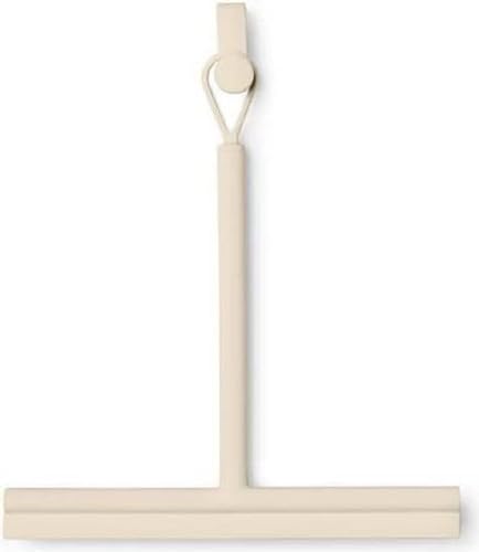 Brabantia - Renew Shower Squeegee with Door Hook - Silicone Brush & Cleaning Wiper for Bathroom Glass & Tiles - Soft, Non-Slip Handle - Anti-Streak - Corrosion Resistant - Soft Beige - 42.1 x 9 cm - color: Soft Beige
