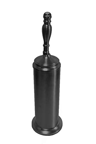 Splash Home Buena Stainless Steel Toilet Brush with Holder, Bowl Scrubber with Durable Cleaning Bristles, Hidden Brush with Splash Protective Disc Design - Matte Black - color: Matte Black
