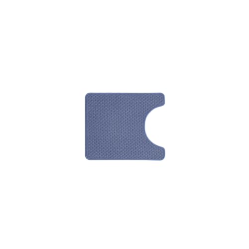 TYUU Toilet Rug, Thin Toilet Rugs U Shaped Washable Non Slip Absorbent Quick Dry Low Pile Toilet Mat, Denim Blue 20"x24" U Shape - color: Denim Blue01, size: 1'8" X 2' (U-Shape)