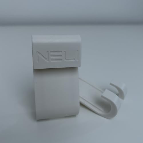 NELI Set of 2 Hooks for Glass Wall, Shower Screen, Glass Door, Shower Cubicle (Shower Hooks, Door Hooks, Travel Hooks) (White) - color: White