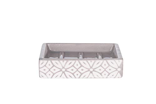 Groovy Bathroom Accessories Set - Complete Bath Accessory Sets Includes Soap Dispenser, Toothbrush Holder, Tumbler, Soap Dish, - color: Grey