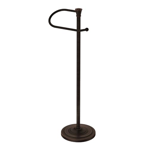 Toilet Paper Holder Free Standing, 25” H Stainless Steel Oil Rubbed Bronze Toilet Paper Stand, Weighted Base Floor Tissue Roll Holder for Bathroom,Toilet Roll Stand - color: Oil Rubbed Bronze