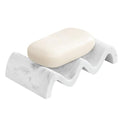 Luxspire Soap Dish, Marble Soap Dish, Self-draining Tray, Soap Holder Saver for Shower, Bathroom, Sink, Kitchen and Countertop, Gravel White - color: Gravel White
