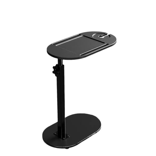 Bamboo Bathtub Tray Table with Adjustable Height,Freestanding Bath Caddy Side Table， Tub Shelf with Wine Glass Phone Holder, Suitable for Luxury Spa ，House Warming Gift and Bathing Reading（Black）
