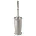 mDesign Toilet Bowl Brush and Holder - Covered Bathroom Toilet Brush - Standing Toilet Bowl Scrubber in Modern Holder - Compact, Space Saving, Deep Cleaning Brush for Toilet - Hyde Collection - Gray - color: Gray
