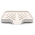 Silicone Soap Dish Tray and Sponge Holder with Drain Chute and Feet | 3-Way Sloped Design | Bathroom and Kitchen Sink Organizer Caddy (Vanilla Cream, 5"x4", 3.5 Ounces) - color: Vanilla Cream, size: 5"x4"
