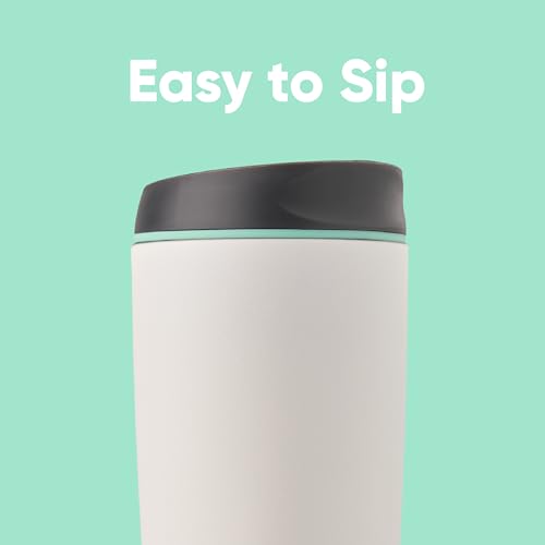 Owala SmoothSip Insulated Stainless Steel Coffee Tumbler, Reusable Iced Coffee Cup, Hot Coffee Travel Mug, BPA Free 20 oz, Gray (Cloudscape) - color: Cloudscape, size: 20 Ounces