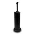Stainless Steel Toilet Bowl Brush with Holder Metal Bathroom Cleaning Set Rustproof Hygienic Durable Modern Design - color: Matte Black