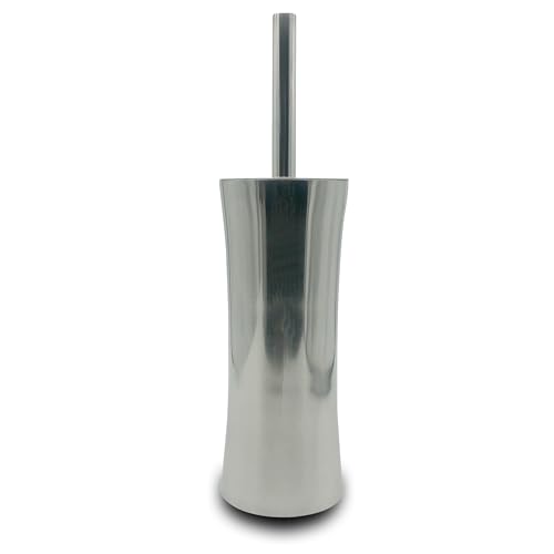 Vince Camuto Toilet Bowl Brush with Holder, Durable Bathroom Cleaning Tool, Modern Design for Easy Toilet Maintenance, Bathroom Cleaner Brush for Efficient Cleaning and Hygiene - color: Chrome