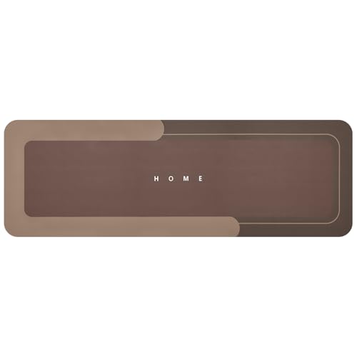 Housego Absorbent Bath Mat Magic Rug, Quick Drying Magic Bath Mat Non-Slip Floor Rug Rubber Backed for Bathroom Kitchen Shower Sink, Water Absorbent (1PC, 16.93''x50'', Brown) - color: Brown, size: 1'5" x 4'2" (Rectangular)