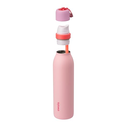 Owala FreeSip Twist Insulated Stainless Steel Water Bottle with Straw for Sports and Travel, BPA-Free, 24-oz, Angel Food Cake - color: Angel Food Cake, size: 24 Ounces