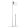 Marble Toilet Paper Holder Stand - Chrome, Freestanding with Storage, Floor Stand, Gold Toilet Roll Holder, Standing Paper Towel Holder - color: Chrome