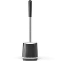 TRENTI Toilet Brush and Holder Set - Bristles Bowl Brush Head with Ventilated Holder, Wall Mounted Compact Set for Bathroom Deep Cleaning - color: Black