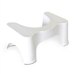 Squatty Potty Simple Curve Bathroom Toilet Stool 7" White - color: White
