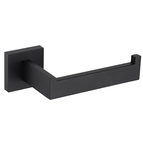 Toilet Paper Holder Matte Black, Angle Simple Stainless Steel Bathroom Tissue Roll Hanger, Open Sided Toilet Tissue Holder Wall Mount - color: Matte Black