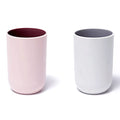 Unbreakable Reusable Drinking Cups Set of 2 Colors, Plastic Toothbrush Cup Tumblers 300 ml/10.5 oz, Dishwasher Safe (Light pink & Light gray) - color: Light pink & Light gray