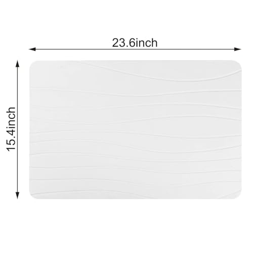 J&V TEXTILES Stone Bath Mat Diatomaceous Earth Shower Mat Non-Slip Super Absorbent Diatomite Stone Mats for Bathroom Floor Quick-Drying Easy to Clean (24''*15'' Grey) (Wave Stone) - color: Wave Stone